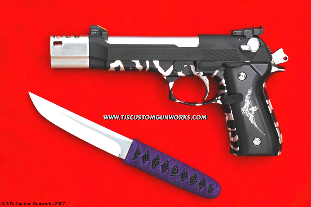 Exotic Custom Beretta 92F & Watanabe Custom Knife