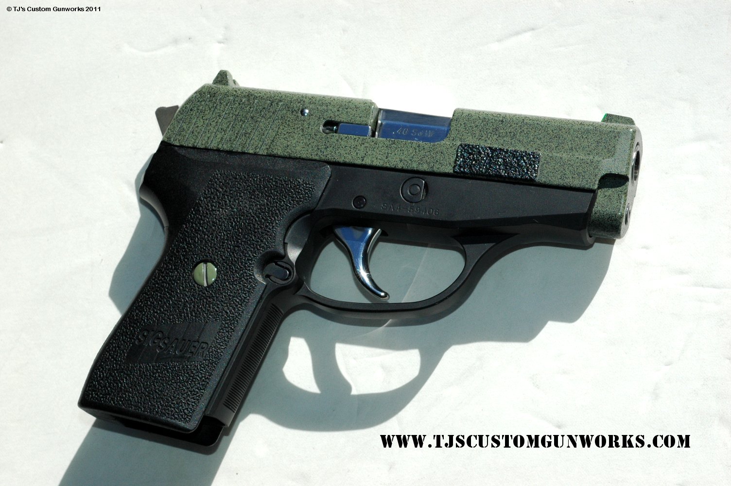 Custom OD Green Speckled Duracoat Sig Sauer P239